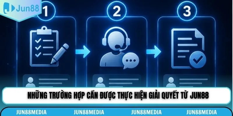 Những trường hợp cần được thực hiện giải quyết từ Jun88